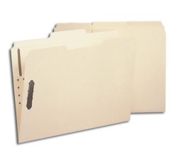 SMEAD Poly File Folders (Manila), 1/3 Cut Top Tab - Assorted, 2 Fasteners, Letter Size (Box ...